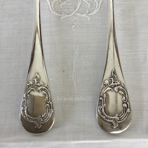 フランス シルバーテーブルスプーン2本セット シルバー950 20cm 純銀
