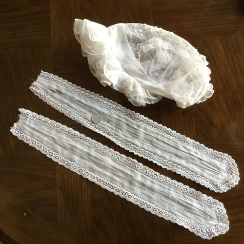 フランス アンティーク チュールレース ボネ 大人用＋別リボン | Le