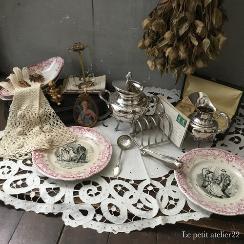 専用❣️フランスアンティーク クレイユ窯のグリザイユプレート