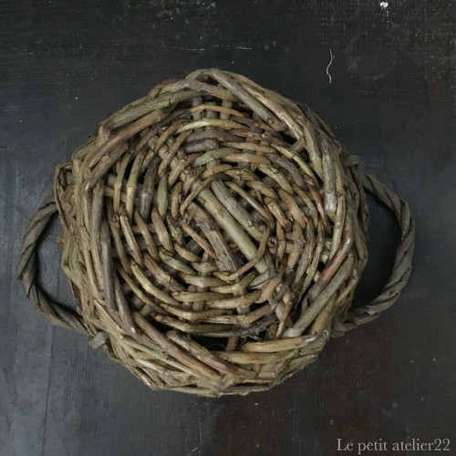 フランスアンティークバスケット パニエ /籠ビンテージ フランス アンティーク パニエ バスケット 麻 15.5 cm | Le