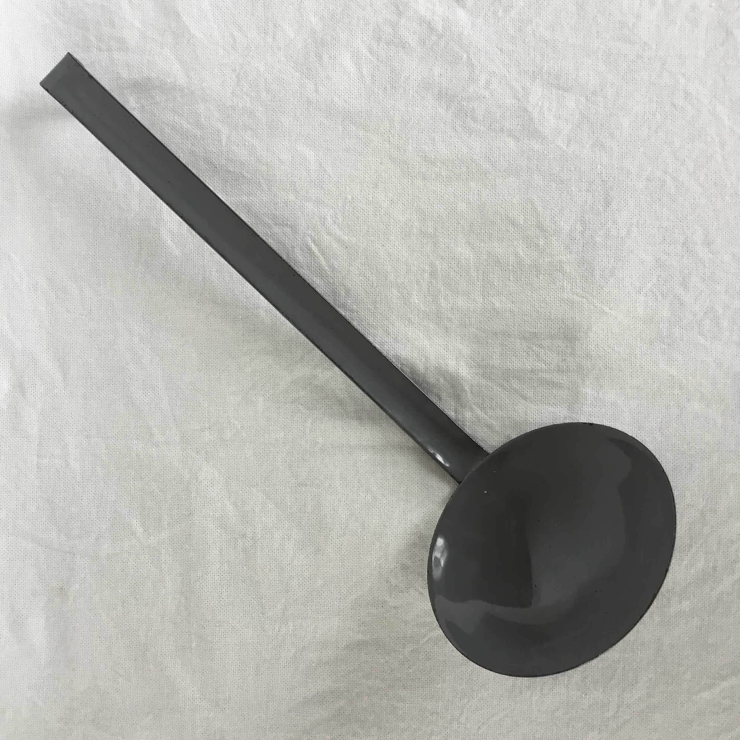 フランス アンティーク ホーロー レードル おたま グレー 31.7 cm