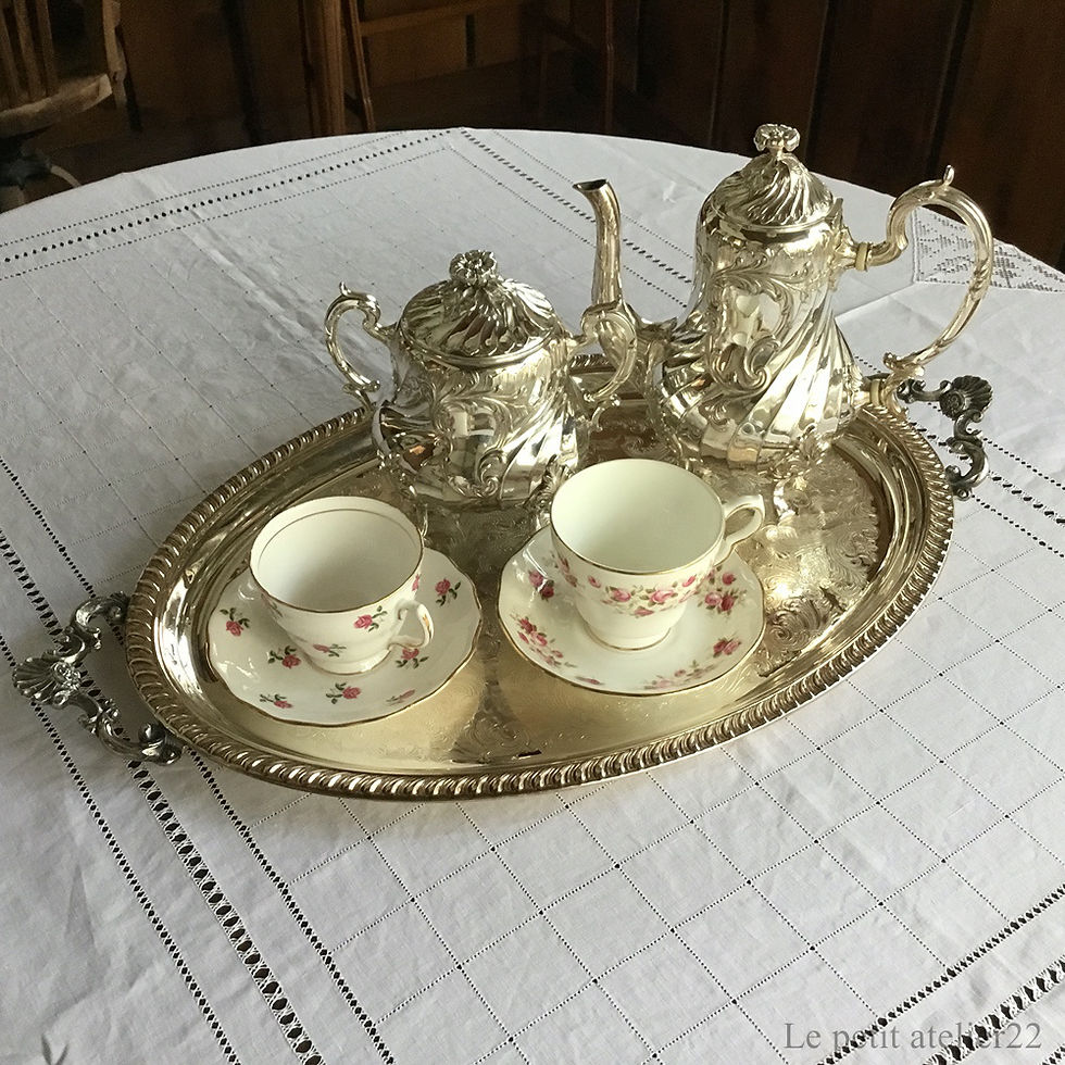 サムネイル： フランス アンティーク シルバープレート トレー  57cm