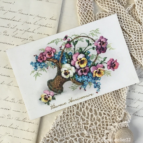 3枚セット) フランス アンティーク ポストカード 花 (Lot 8) | Le