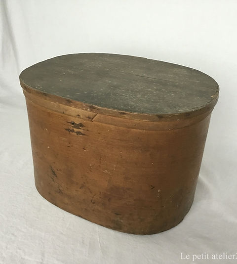 アンティーク　ハットボックス　帽子　バッグ フランス アンティーク ハットボックス ハットケース 帽子箱 木製 什器