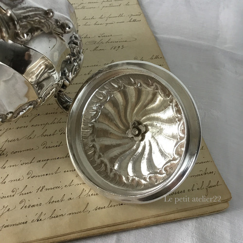 フランス アンティーク シルバープレート シュガーポット 18 cm | Le