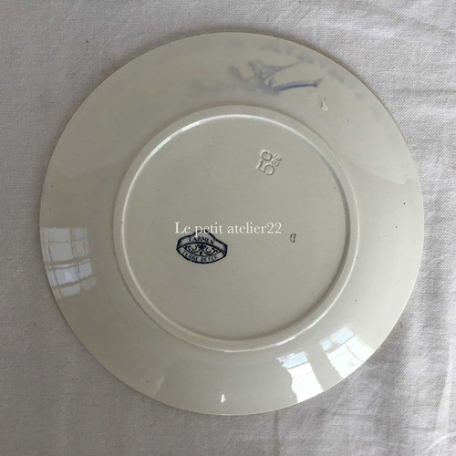 フランス サルグミンヌ アンティークプレート 平皿 21cm (No11 花D