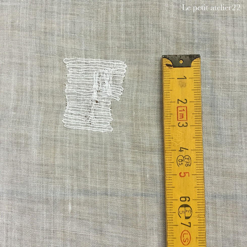 サムネイル： (2枚セット) フランス アンティークリネン カーテン フリル 90 x 234 cm
