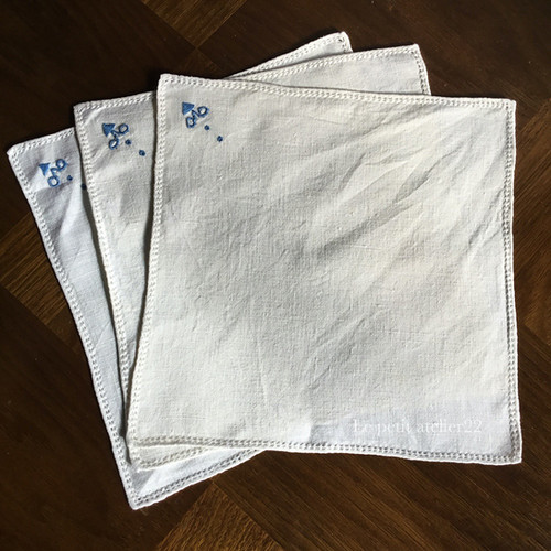 ヨーロッパ】アンティーク リネン ランチョンマット 横39㎝×縦28