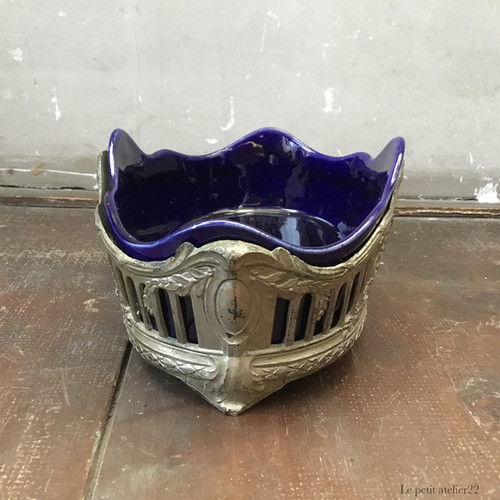 フランスアンティークピューター製ジャルディニエール/プランター花器(70-128 フランスアンティークピューター製ジャルディニエール/プランター花器