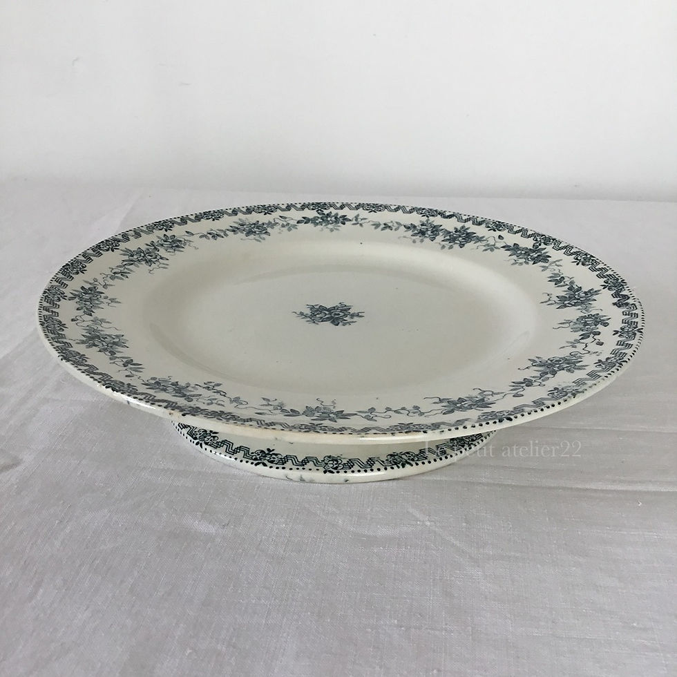 サムネイル： フランス アンティーク サンタマン ARGENTON コンポティエ コンポート  23 cm