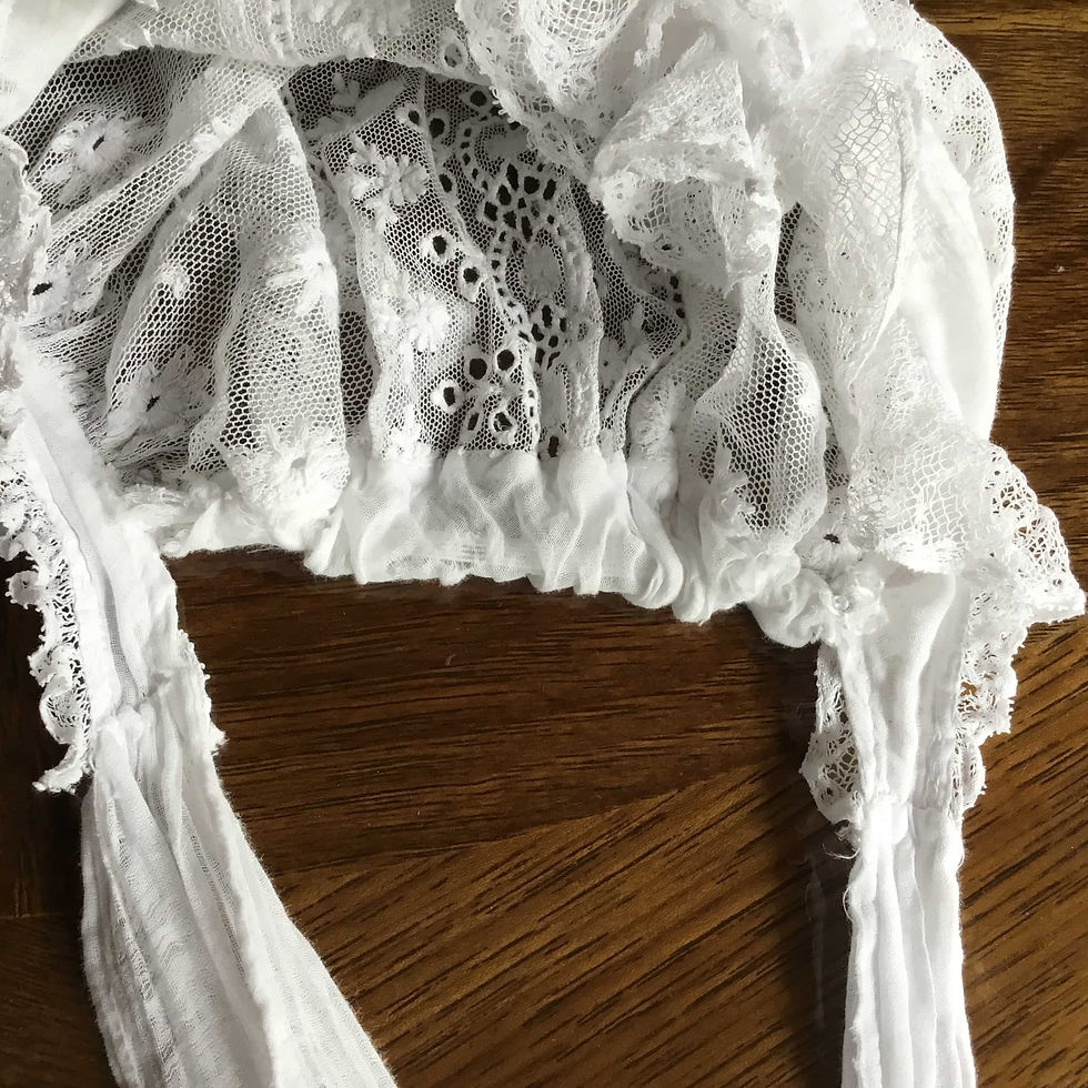 大人用 ) フランス アンティーク コットン チュールレース ボネ | Le
