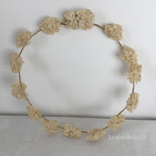フランス アンティーク コミュニオン クラウン 花冠 布花 | Le petit