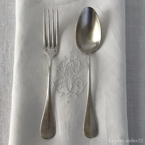 フランスアンティークケース入り24金ゴールドプレート　デミタススプーンSFAM フランスアンティークケース入り24金ゴールドプレート デミタス