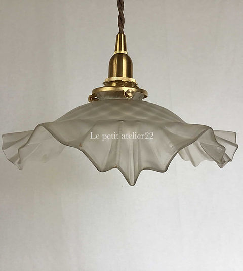 シェードのみ)フランスアンティーク 照明 ランプシェード フリル