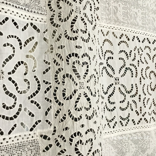 長方形)(特大)(厚手) フランス アンティーク リネン マルチカバー