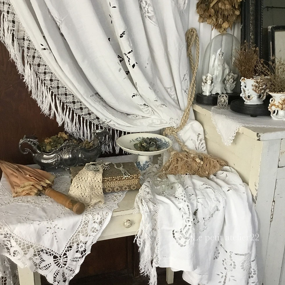 正方形) フランス アンティーク リネン テーブルクロス ボビン 正方形) フランス アンティーク リネン テーブルクロス ボビン