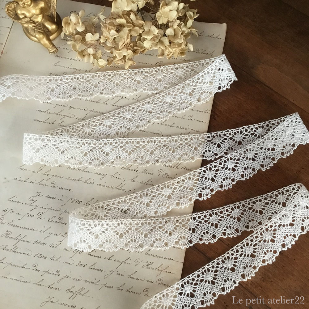 (50cm単位)(残12) フランスアンティークレース Lace lot1-No34 幅2.6