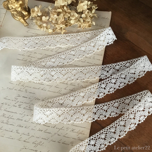 50cm単位)(残12) フランスアンティークレース Lace lot1-No34 幅2.6
