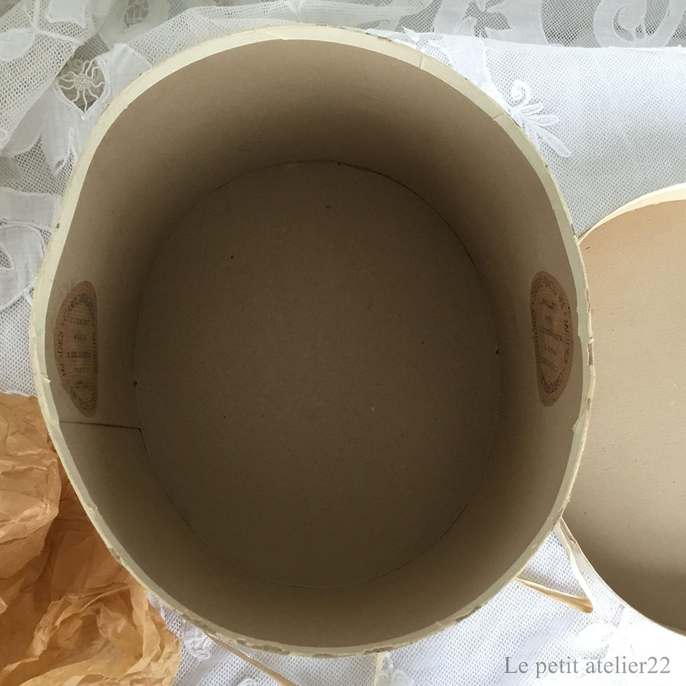サムネイル： フランス Berteil アンティーク ハットボックス ハットケース 帽子箱 紙箱 什器