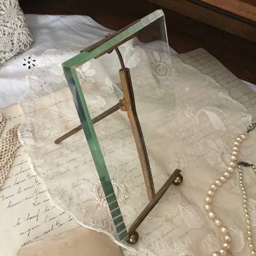 フランス アンティークフォトスタンド ガラス付き 写真立て フォト