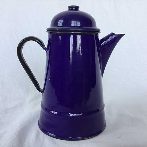 ポーランド アンティーク ホーロー コーヒーポット カフェティエール