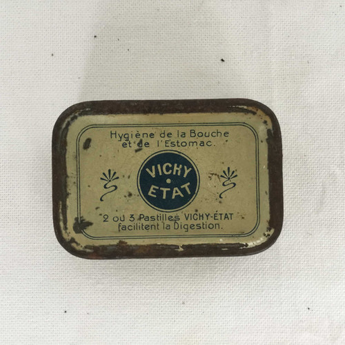 フランスアンティーク ブリキ缶 VICHY ヴィシー ティン缶 ミント缶