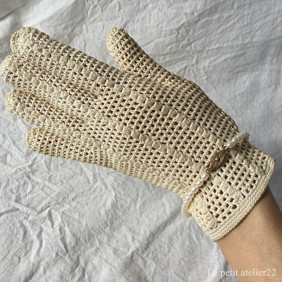 サムネイル： (大人用)(S)フランス アンティーク グローブ 手袋 クロシェ レディース