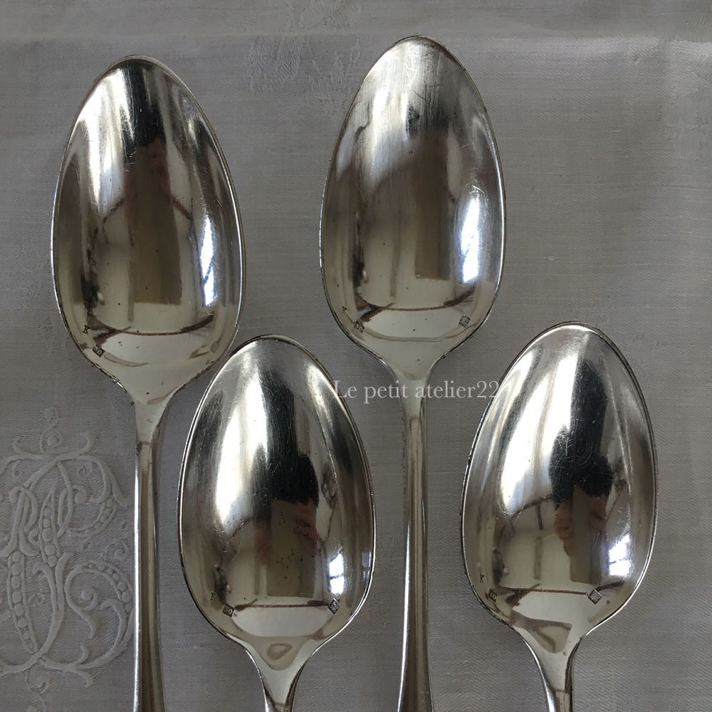 L)(1組2本セット/在庫4)フランス アンティーク シルバープレート