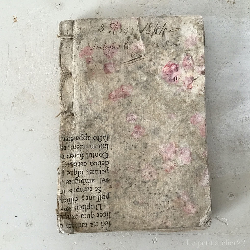 サムネイル： (No14)  フランス アンティーク 小さい 古書 (1800年代前半) ギリシャ語/ラテン語 11.8 cm