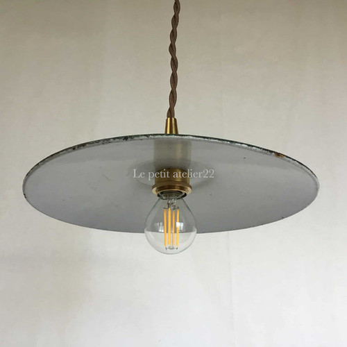 シェードのみ)フランス アンティーク 照明 ランプシェード (ホーロー