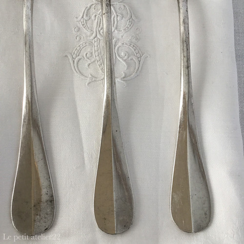 L)(残2/在庫3)フランス アンティーク シルバープレート テーブル