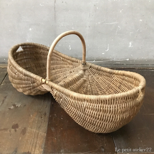 フランスヴィンテージ　パニエ　ピーナッツ型 フランス アンティーク ピーナッツ型 パニエ バスケット 36.5 cm | Le
