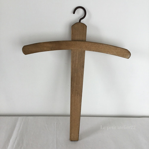 B)フランス アンティーク ハンドメイド 木製ハンガー34.5cm | Le petit