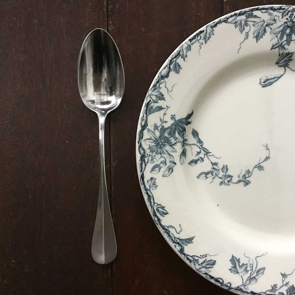 サムネイル： (M)フランス アンティーク シルバープレート スタンダードスプーン 18.5 cm