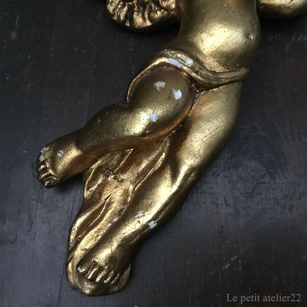 サムネイル： (A) フランス アンティーク 壁飾り エンジェル 天使 石膏 26.5 cm