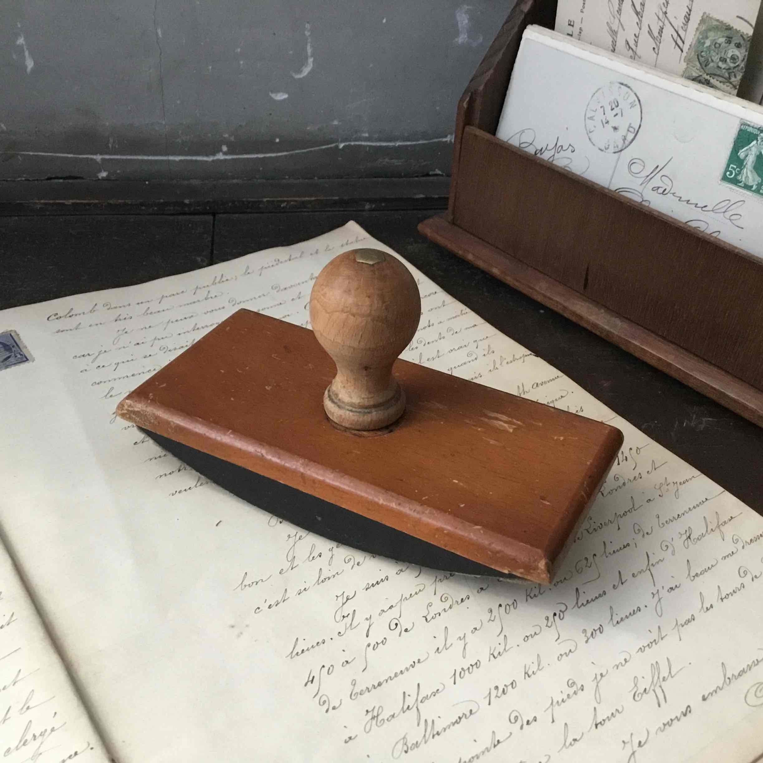 フランス アンティーク ブロッター (吸取器) 木製 真鍮