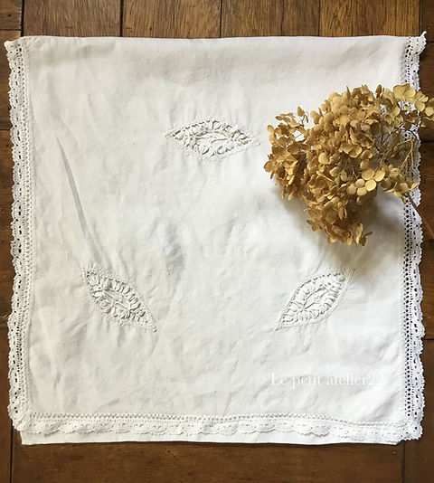 フランス アンティーク リネン パジャマ/ランジェリーケース 布ポーチ