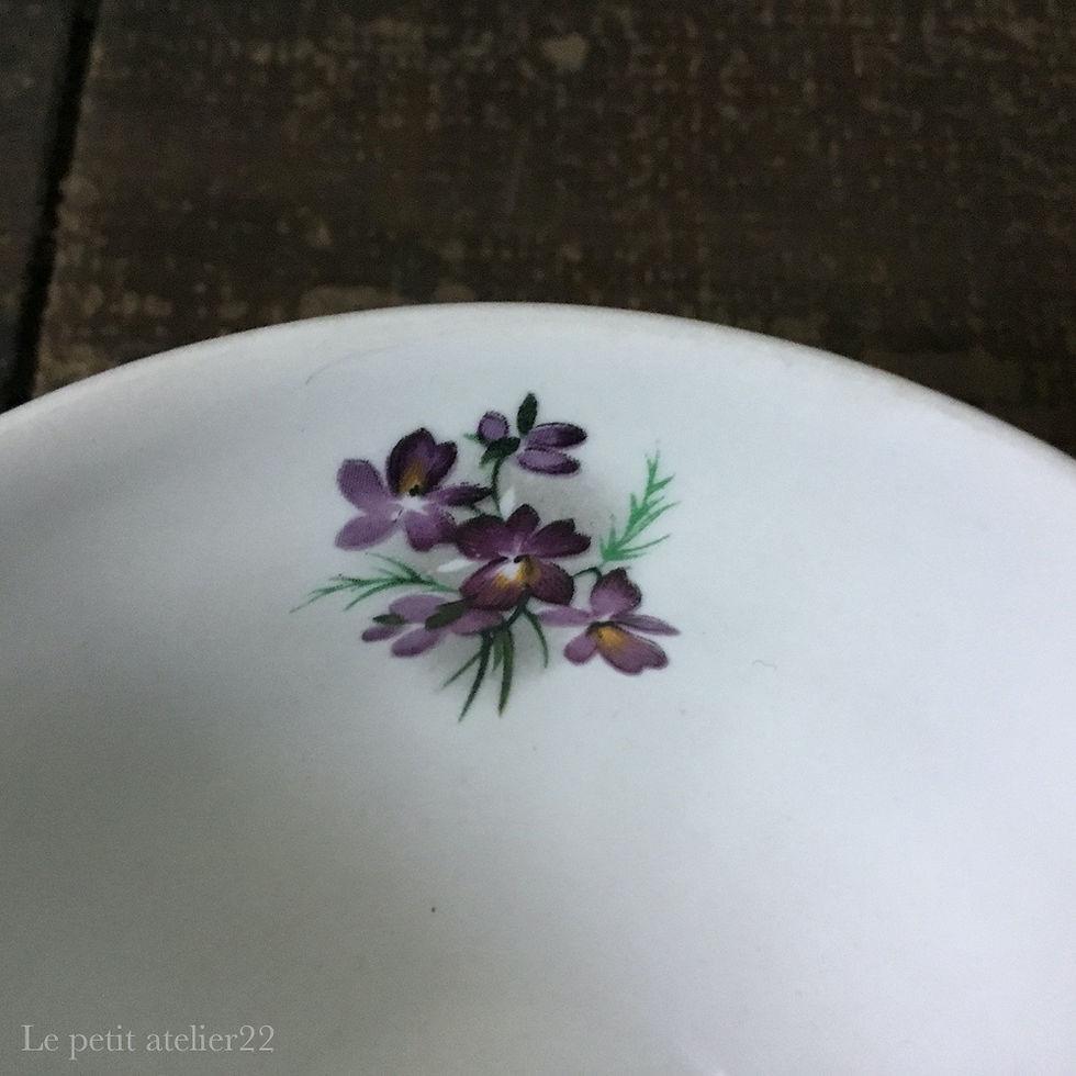 サムネイル： フランス アンティーク ロンシャン スミレのボウル 直径 10.5 cm