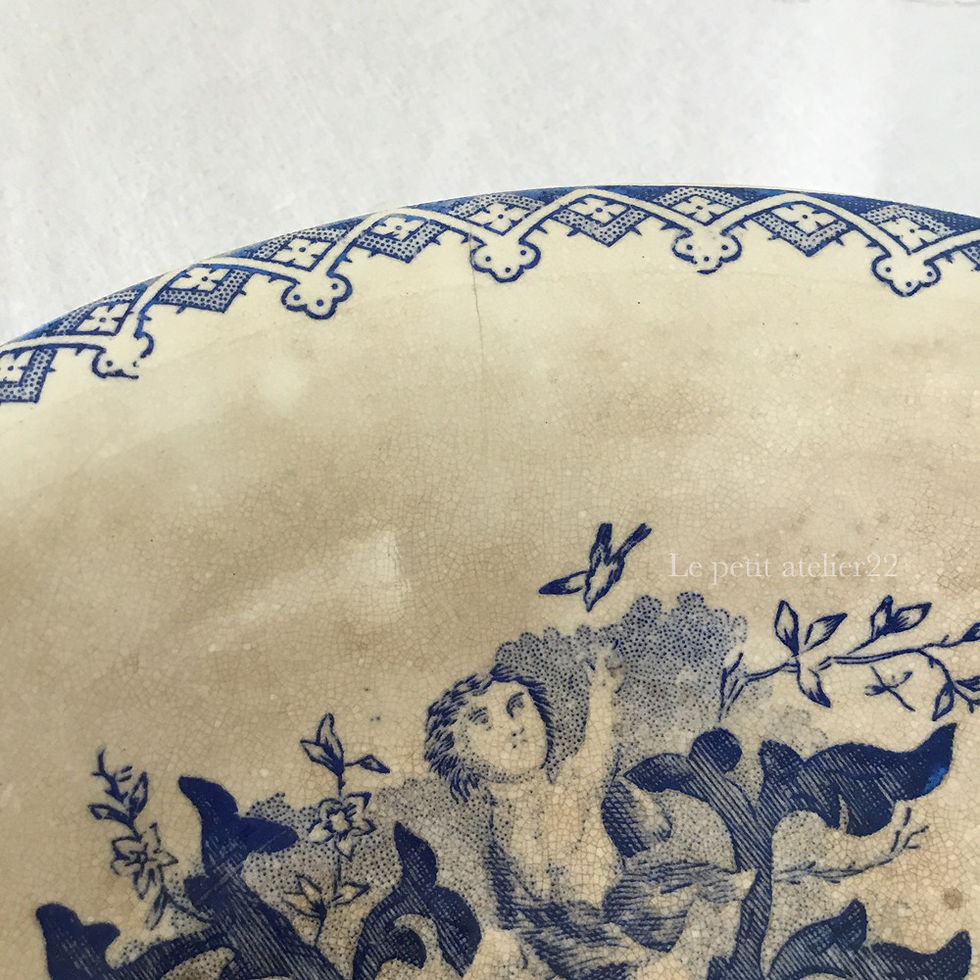 サムネイル： フランス オナン Onnaing Amours アンティーク コンポティエ コンポート 22 cm