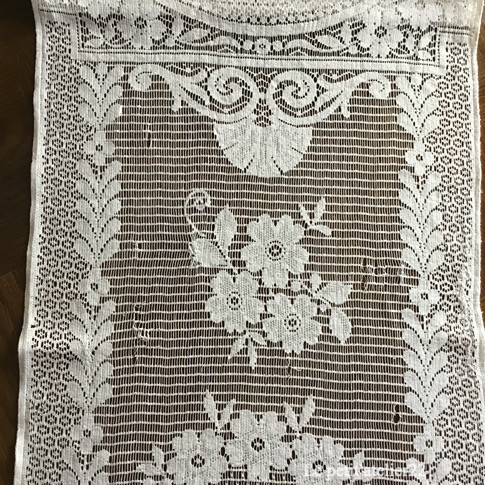 カーテンF)フランス アンティーク フィレレース カーテン 天使