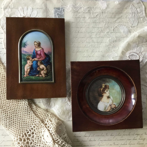 フランスアンティーク額装♡少女 フランスアンティーク額装♡少女