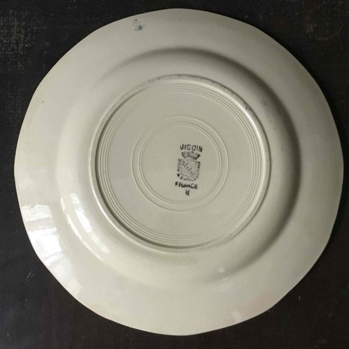 ディゴワン＆サルグミンヌ／オクトゴナル／平皿（φ22cm）／フランスアンティーク Digoin et Sarreguemines, Octogonal サルグミンヌのオクトゴナ