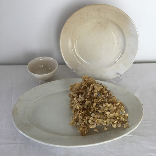 平皿)フランス クレイユ エ モントロー アンティーク プレート