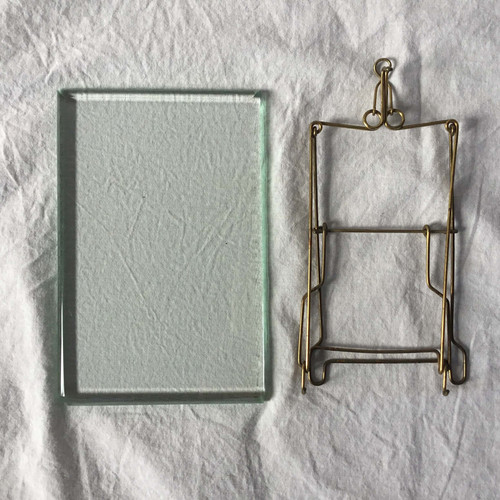 フランス アンティーク ガラスと真鍮 のフォトスタンド フォトフレーム