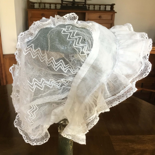 フランス アンティーク チュールレース ボネ 大人用＋別リボン | Le