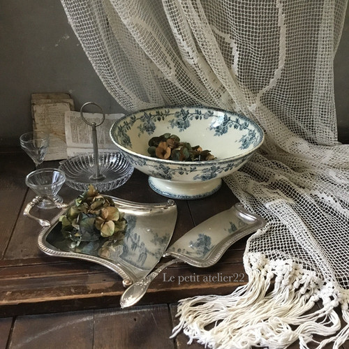 希少　美品　ジョワジールロワ　 薔薇　コンポティエ　フランスアンティーク コンポティエ Choisy-le-Roi(ショワジールロワ) Japonnais 枯れ
