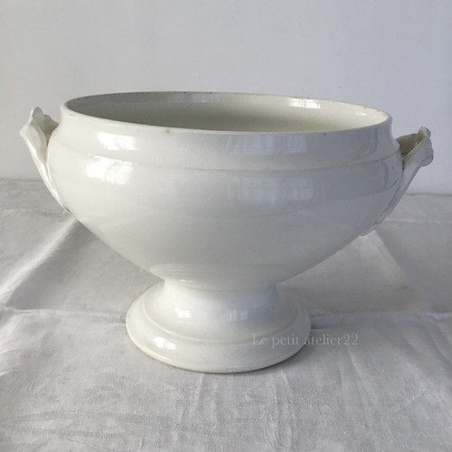フランス リュネビル オパック アンティーク スーピエール 25.5 cm
