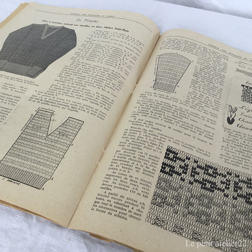 フランス アンティーク 女性誌 ”Journal des ouvrages de dames (1925