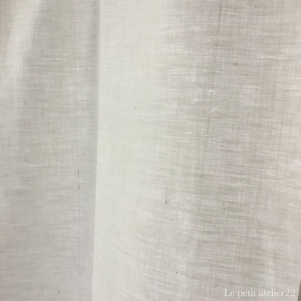 フランス アンティーク リネン カーテン クロシェ40 x 104 cm