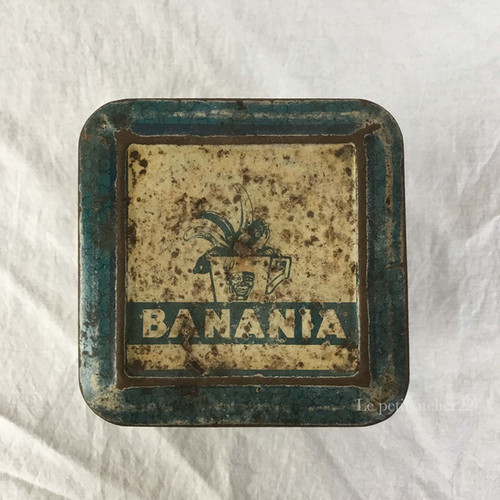 フランス アンティーク BANANIA (RIZ) バナニア ココア飲料 ブリキ缶